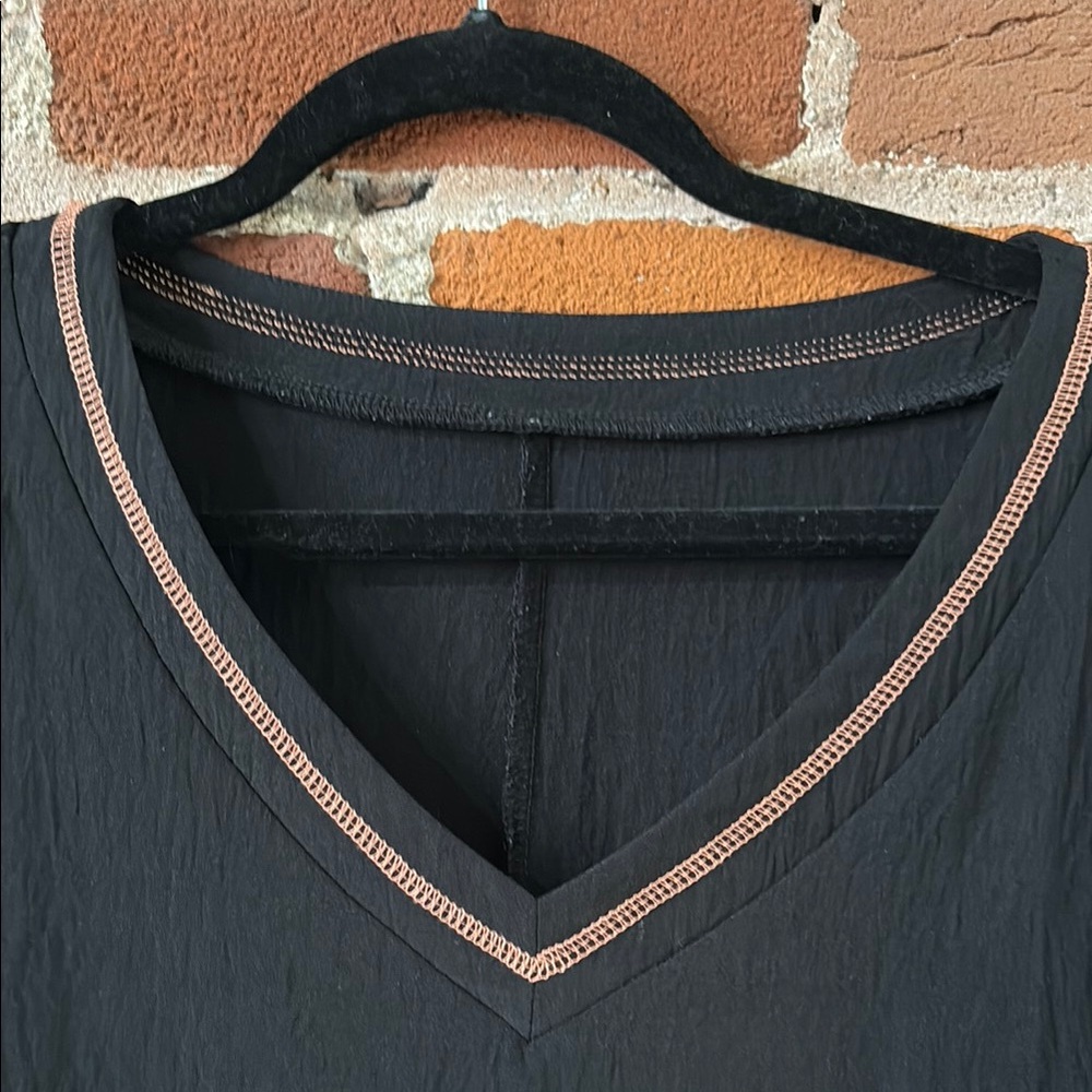 Black V-Neck Women's Top - Picture 2 of 5